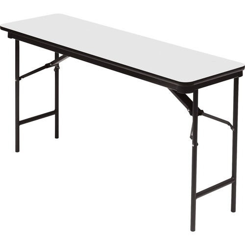 Premium Wood Laminate Folding Table, Rectangular, 60w X 18d X 29h, Gray/charcoal