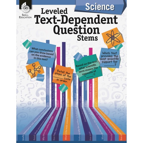 Shell Education Teacher Created Materials  Text-Dependent Question Stems, Science, 8-1/2"Wx11"H, Multi