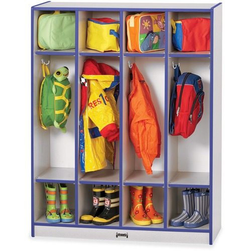 Jonti-Craft, Inc.  Coat Locker, 4 Section, 50-1/2"x39"x15", Blue