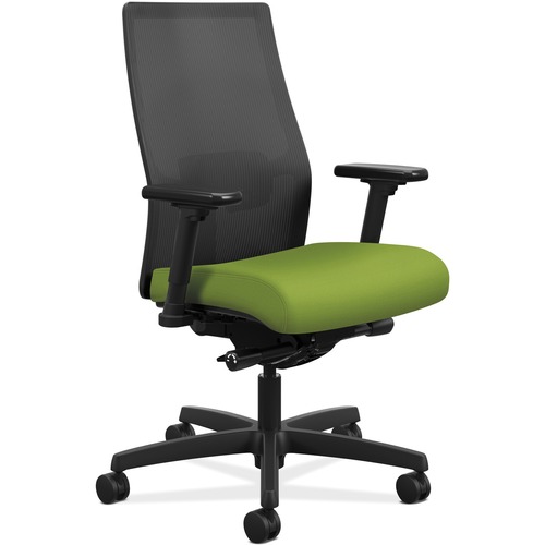 The HON Company  Task Chair, Mesh Back, 27"x28-1/2"x44-1/2", Pear/Black