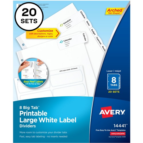 DIVIDERS,EZPEEL,LG,8TB,20PK