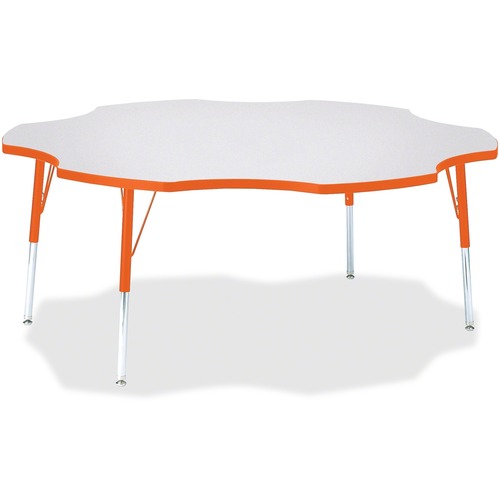 Jonti-Craft, Inc.  Activity Table, Six-Leaf, 24"-31"x60", Orange