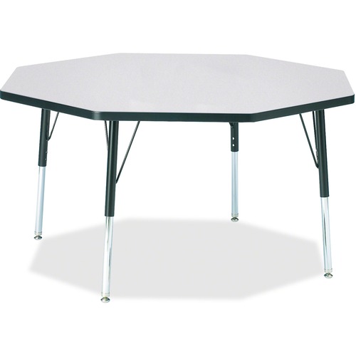 Jonti-Craft, Inc.  Activity Table, Octagon, 15"-24"x48", Black