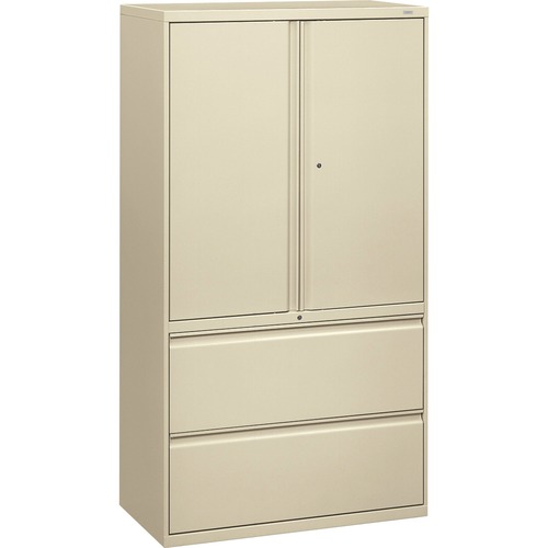 The HON Company  Lateral File,w/ Storage,2-drawer,36"x18"x64-1/2",Putty