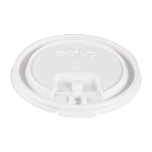 Lift Back And Lock Tab Cup Lids, For 10oz Cups, White, 100/sleeve, 20 Sleeves/ct