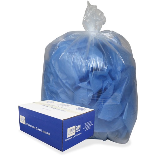 LINEAR LOW-DENSITY CAN LINERS, 33 GAL, 0.63 MIL, 33" X 39", CLEAR, 250/CARTON