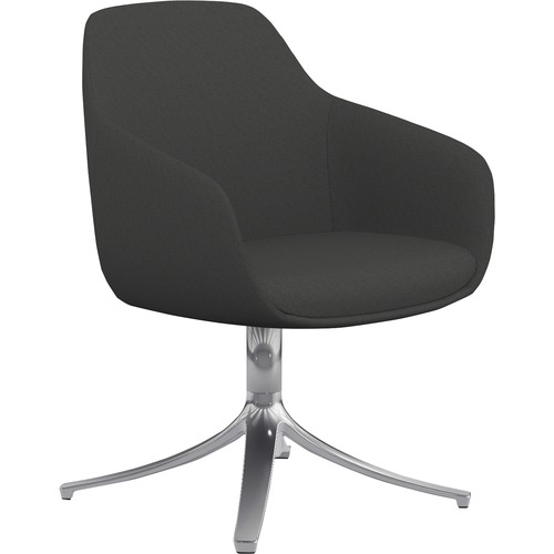 9to5 Seating  Lounge Chair,Swivel,24-1/2"x24"x34-1/2",GY Fabric/PLSHD Base