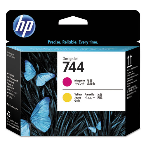 HP F9J87A (HP 744) Magenta, Yellow OEM Printheads (Value Pack, 2 pk)