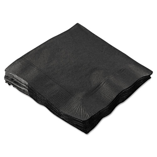 Beverage Napkins, 2-Ply, 9 1/2 X 9 1/2, Black, 1000/carton