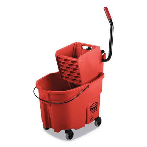 WAVEBRAKE 2.0 BUCKET/WRINGER COMBOS, SIDE-PRESS, 35 QT, PLASTIC, RED