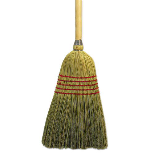 Parlor Broom, Yucca/corn Fiber Bristles, 55.5", Wood Handle, Natural