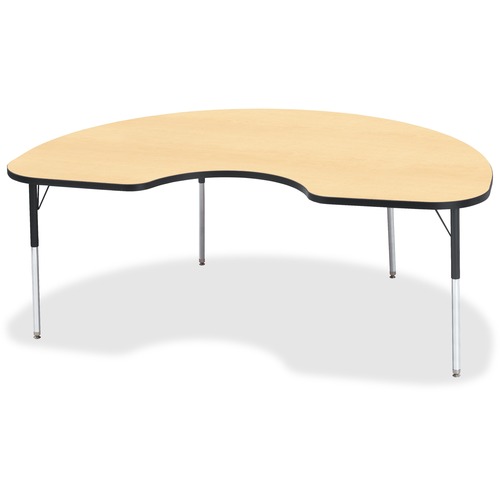 Jonti-Craft, Inc.  Activity Table, Kidney, 24"-31"x48"x72", Maple/Black