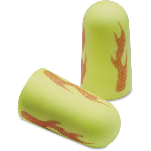 E A Rsoft Blasts Earplugs, Uncorded, Foam, Yellow Neon/red Flame, 200 Pairs