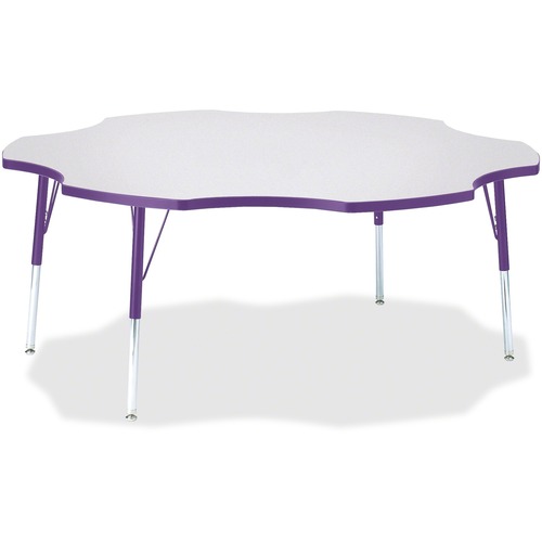 Jonti-Craft, Inc.  Activity Table, Six-Leaf, 24"-31"x60", Purple