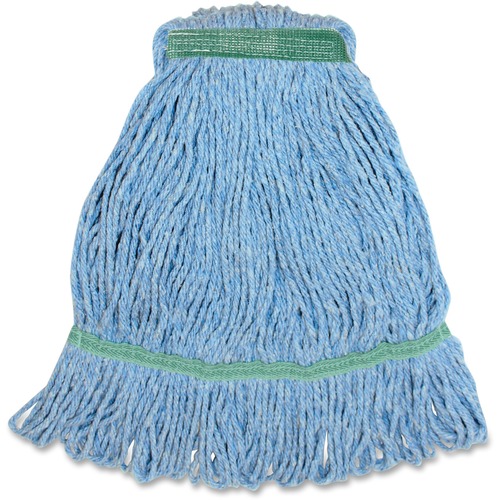 Genuine Joe  Wet Mop, Narrow Band, Blend, Looped, Medium, 12/CT, Blue