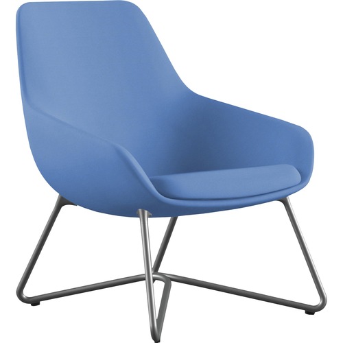 9to5 Seating  Lounge Chair, w/Arms, 27"x29"x33", Blue Fabric/SR W-Base