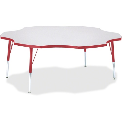 Jonti-Craft, Inc.  Activity Table, Six-Leaf, 15"-24"x60", Red