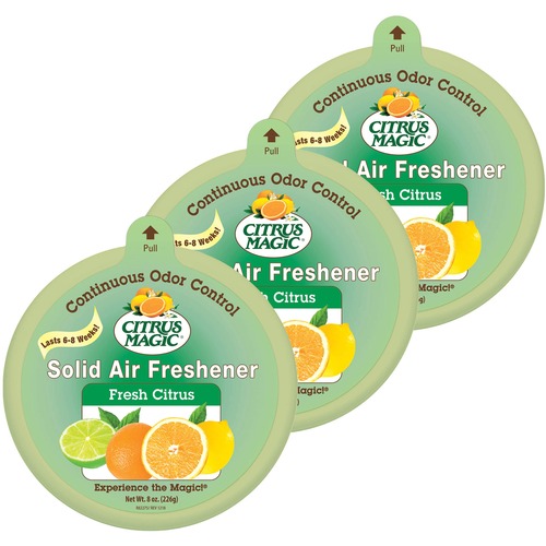 Beaumont Products, Inc  Solid Air Freshener, Fresh Citrus Scent, 8 oz, 3/PK, AST