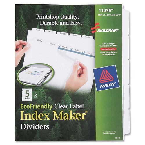 DIVIDERS,INDX MAKR,5 TAB,WE