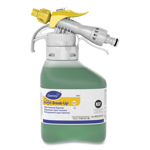 Suma Break-Up Heavy-Duty Foaming Grease-Release Cleaner, 1500ml Bottle, 2/ct