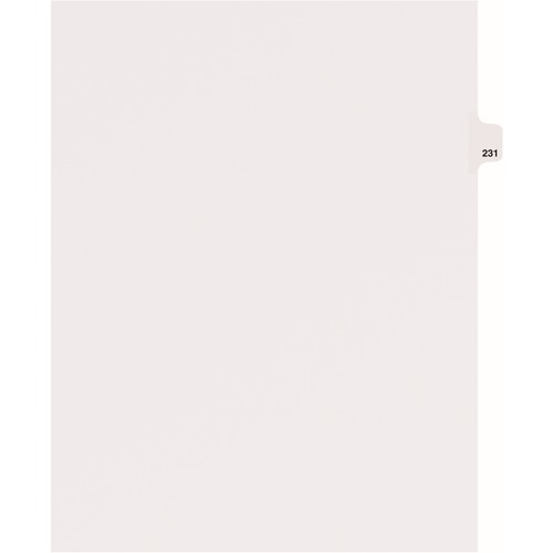 Avery  Dividers, "231", Side Tab, 8-1/2"x11", 25/PK, White