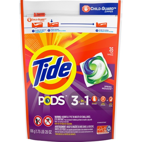 PODS, LAUNDRY DETERGENT, SPRING MEADOW, 35/PACK, 4 PACKS/CARTON