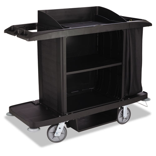 Housekeeping Cart, 22w X 60d X 50h, Black