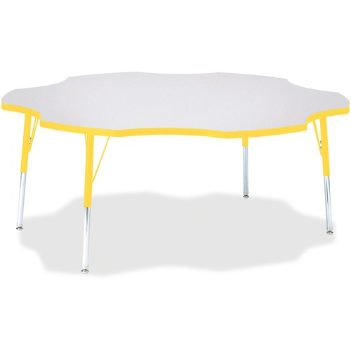 Jonti-Craft, Inc.  Activity Table, Six-Leaf, 24"-31"x60", Yellow