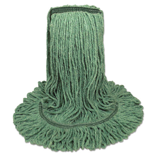 Mop Head, Premium Standard Head, Cotton/rayon Fiber, Medium, Green