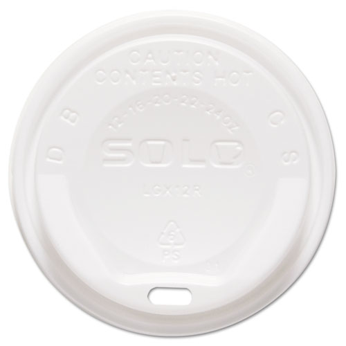 Gourmet Hot Cup Lids, For Trophy Plus Cups, 12-20 Oz, White, 1500/carton