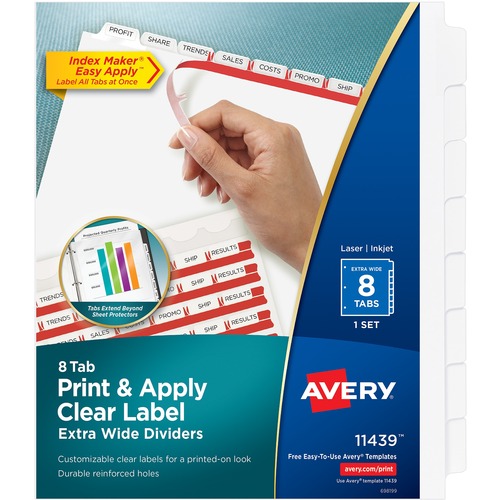 DIVIDERS,INDEX,XTRA-WD,8TAB