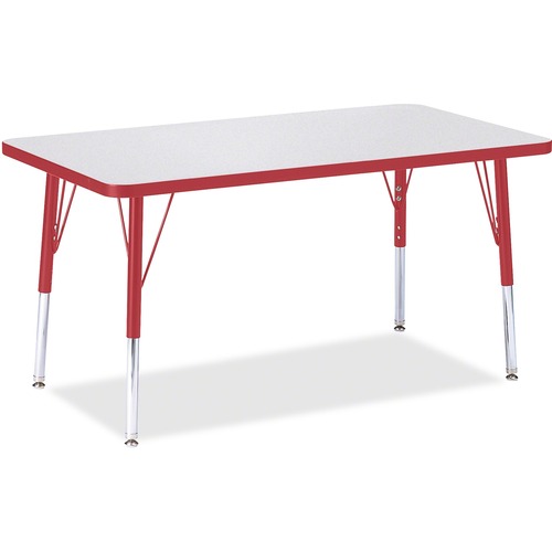 Jonti-Craft, Inc.  Rectangle Activity Table, 24"x36"x15"-24" H, Red