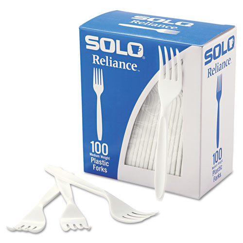 Boxed Reliance Medium Heavy Weight Cutlery, Fork, White, 1000/carton