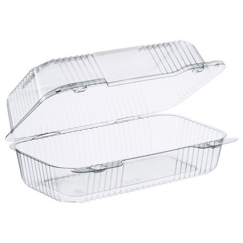 STAYLOCK CLEAR HINGED LID CONTAINERS, 5.4 X 9 X 3.5, CLEAR, 250/CARTON