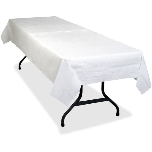 Table Set Poly Tissue Table Cover, 54 X 108, White, 6/pack