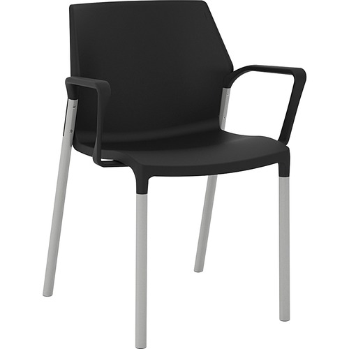 United Chair Company  Chair, Guest, w/ Arms, 23-1/2"Wx20-1/2"Lx32"H, 4/CT, Black