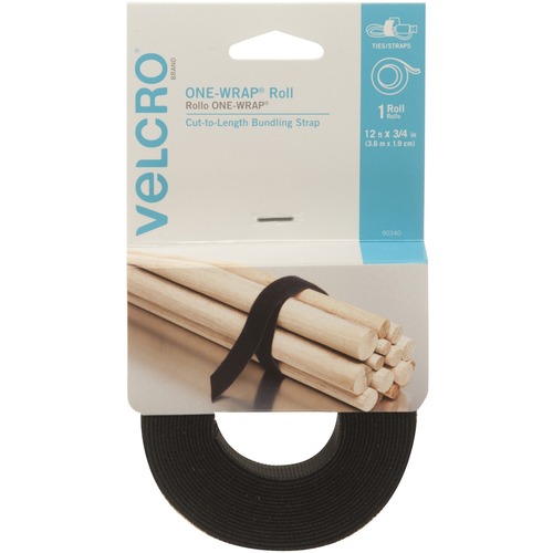 ONE-WRAP PRE-CUT STANDARD TIES, 0.75" X 12", BLACK