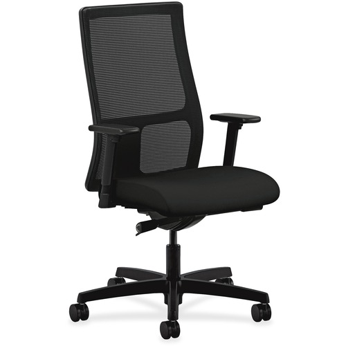 CHAIR,TASK,MSHBCK,W/ARMS,BK