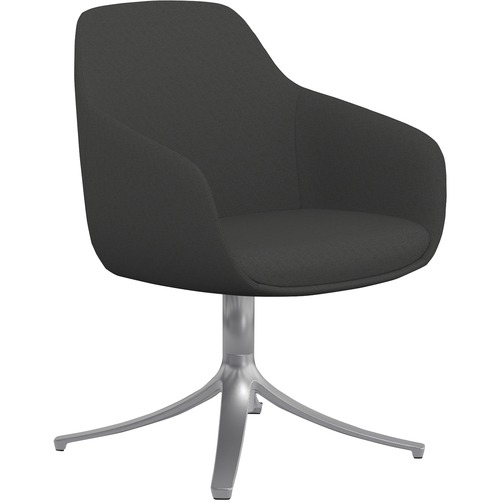 9to5 Seating  Lounge Chair,Swivel,24-1/2"x24"x34-1/2",Gray Fabric/SR Base