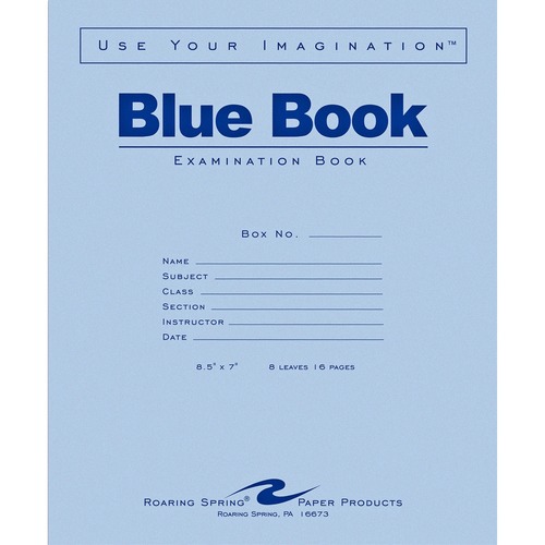 BOOK,BLUE,EXAM,8.5X7,8SH16P