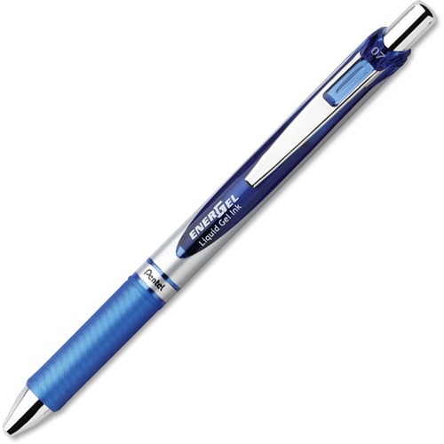 ENERGEL RTX RETRACTABLE GEL PEN, MEDIUM 0.7 MM, BLUE INK, BLUE/GRAY BARREL