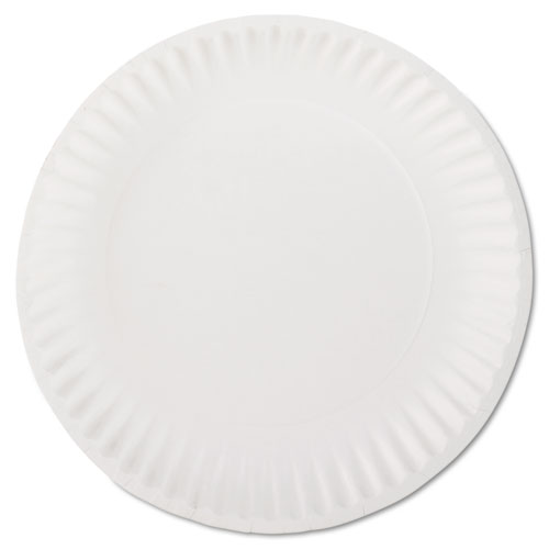 White Paper Plates, 9" Diameter, 100/bag