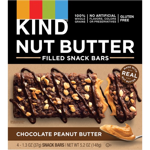 NUT BUTTER FILLED SNACK BARS, CHOCOLATE PEANUT BUTTER, 1.3 OZ, 4/PACK