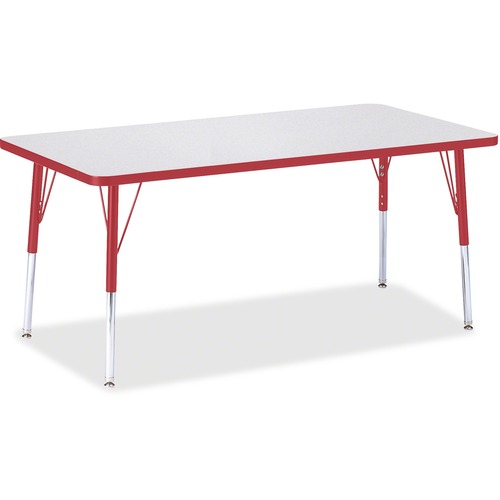 Jonti-Craft, Inc.  Activity Table, Rectangle, 24"-31"x30"x60", Red