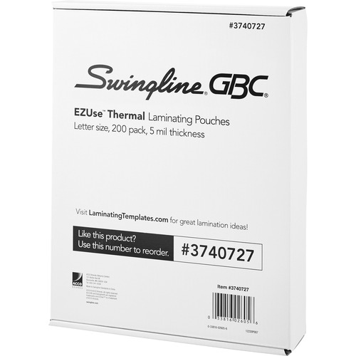 EZUSE THERMAL LAMINATING POUCHES, 5 MIL, 8.5" X 11", GLOSS CLEAR, 200/PACK