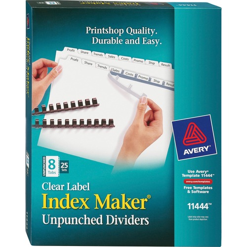 DIVIDERS,UNPNCHD,8TAB,WHITE