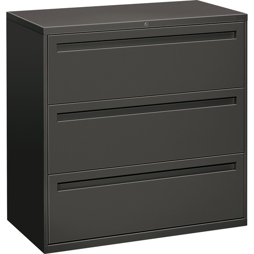 The HON Company  Lateral File, 3-Drawer, 42"x18"x39-1/8", Charcoal