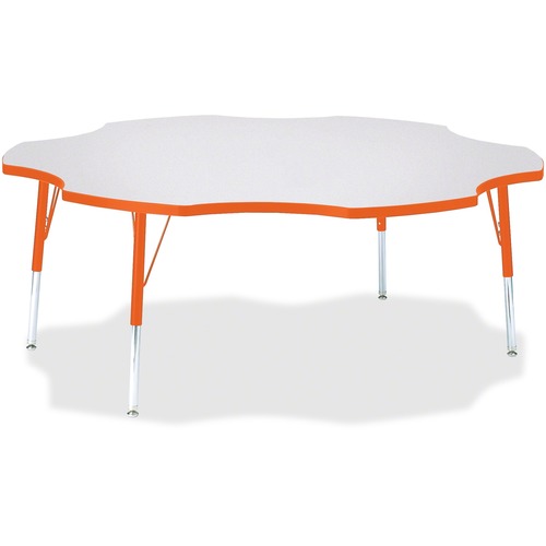 Jonti-Craft, Inc.  Activity Table, Six-Leaf, 15"-24"x60", Orange