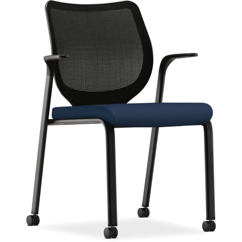 The HON Company  Stacking Chair, w/Arms, 27"x26-1/4"x37", Navy