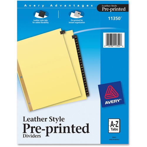 DIVIDERS,LEATHER TABS,A-Z